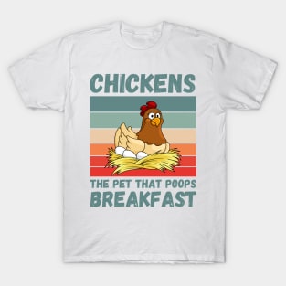 Chickens The Pet That Poops Breakfast, Funny Chicken T-Shirt